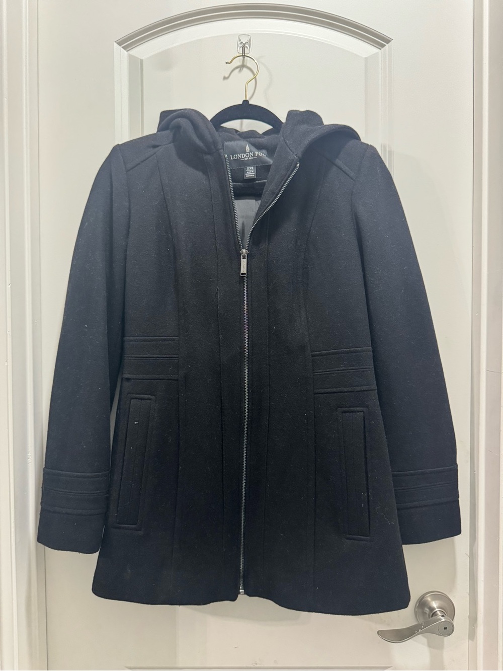 London Fog Women’s Black Hooded Coat